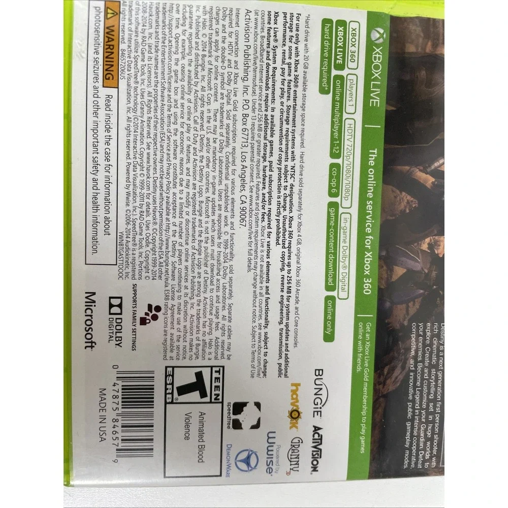 Destiny Xbox 360 Complete - Very‎ Good